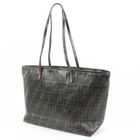 Fendi Brown Monogram FF Zucca Roll Tote Shopper Bag 44f89 - Picture 1 of 12